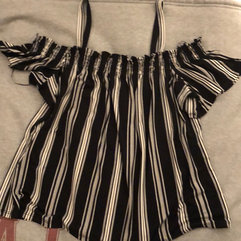 Off the shoulder striped top